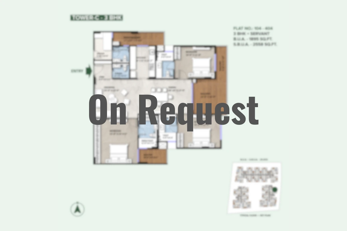 3 BHK BPTP Floor Plan